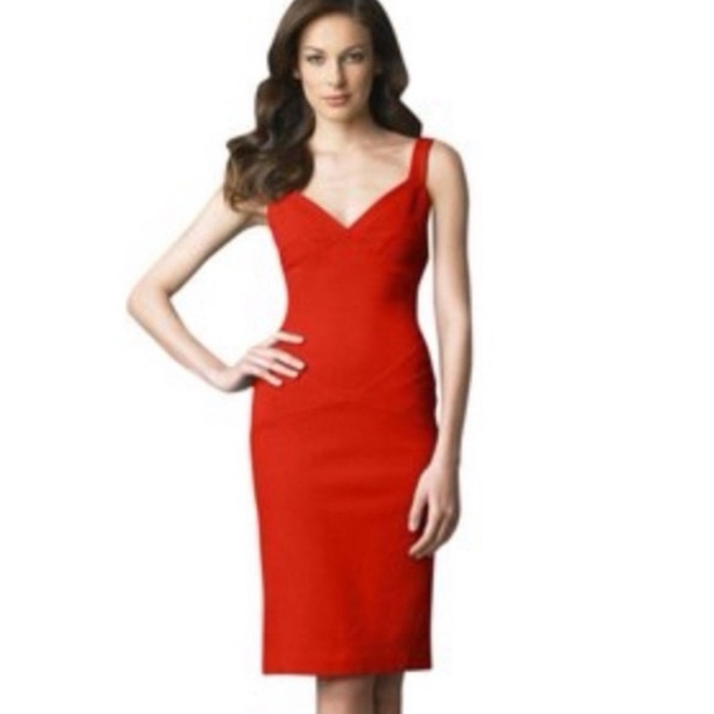Diane Von Furstenburg Red Benny bodycon dress SZ 2